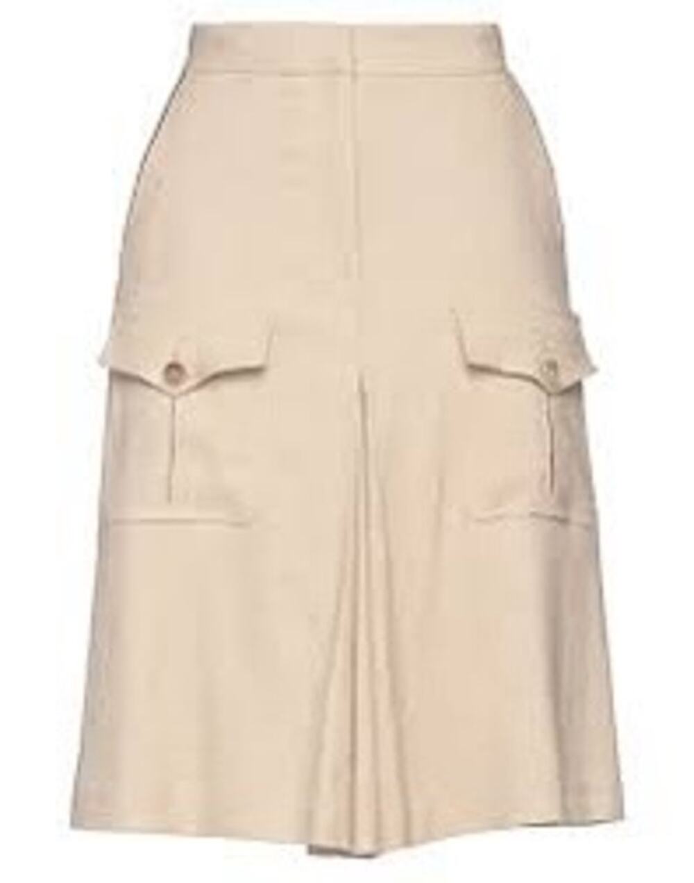 Eleventy Platinum Beige Linen Pleated Knee Length A-Line Skirt Size 2